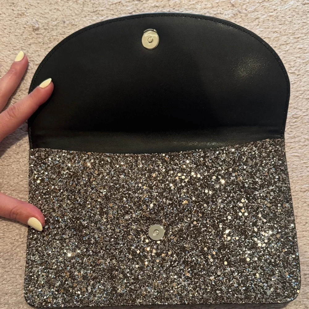 Kate Spade Elegant Black Glitter Clutch